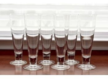 Six Tall Pilsner Drinking Glasses