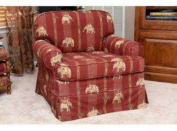 Slipcover Side Chair With Elephant Print Chair Cover 36 X 32 X 30