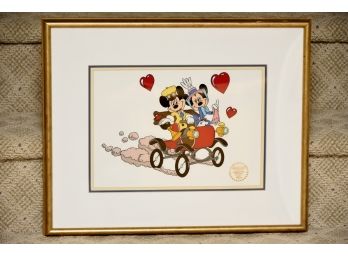 Disney Framed Mickey And Minnie Framed Art With COA 21 X 18