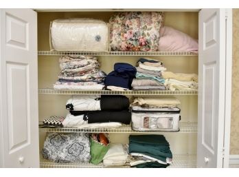 Linen Closet Pot Luck Including Many Sheet Sets