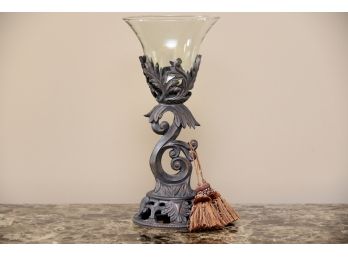 Decorative Copper Colored Table Urn With Tassels