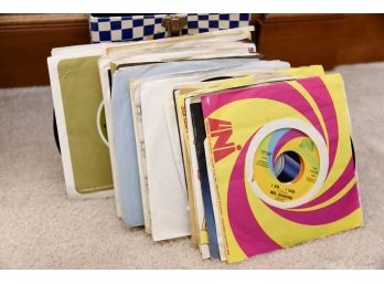 Fantastic Variety Of Vintage 45's With Old School Carry Case