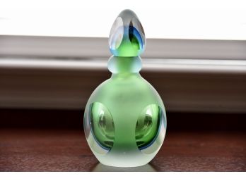Art Glass Swirl Perfume Bottle With Stopper