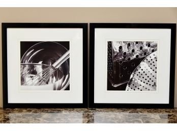 Pair Of Black And White Kitchen Gadget Photos Framed 20 X 20