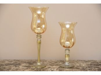 Pair Of Decorative Colored Glass Vases