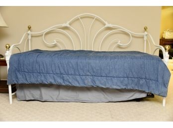 White Trundle Bed With Mattresses And Bedding Included