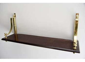 Mahogany Shelf With Brass Accents 30 X 18.5 X 13