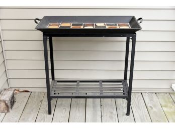 Tile Top Wrought Iron Gardening Table With Removable Top 32 X 16 X 32