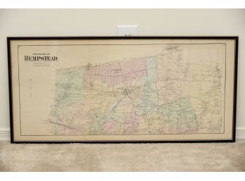 1868 Beers Map Of Hempstead, Long Island, New York  Map Framed 34 X 17