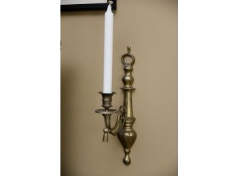Two Brass Wall Sconce Candlesticks