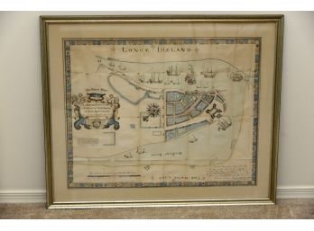 The Dukes Plan -A Description Of The Town Of Mannados Or New Amsterdam 1664 -1894 Map Framed 33 X 28