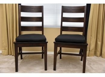 Pair Of Pier 1 Imports Oak Chairs With Cushions 19 X 19 X 40