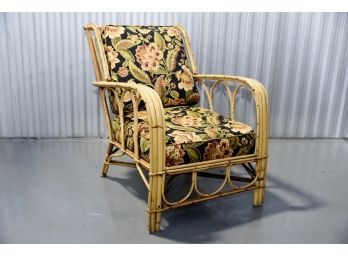 Vintage Bamboo Lounger Chair With Custom Cushions 25 X 36 X 32