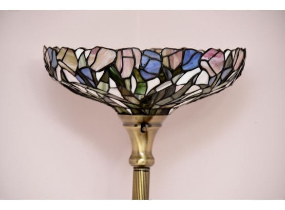 Brass Stained Glass Floor Lamp