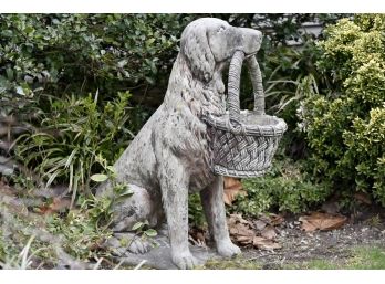 Outdoor Cement Dog Statue- HEAVY