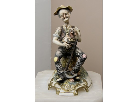 RARE Capodimonte Porcelain Figurine 'The Peasant Farmer'