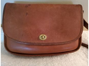 Vintage Natural Brown Leather Coach Bag