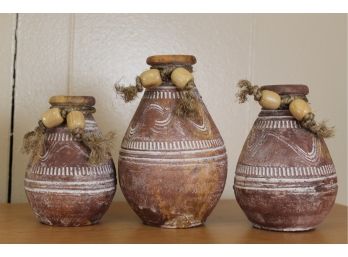 Clay Jug Vases Made In Mexico