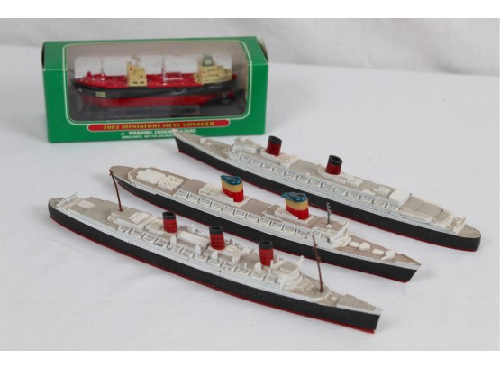 Vintage Tri-Ang Minic Die Cast Model Ships Including Hess Voyager