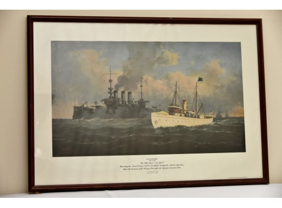 Milton Burns 'The Pilot Boat NY'  Framed Print  25 X 18