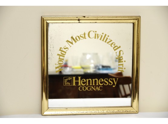 Vintage Hennessy Bar Mirror 17 X 17
