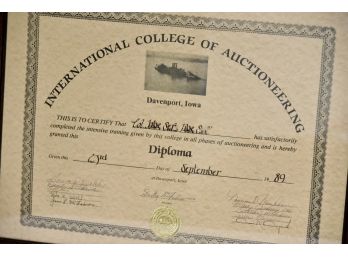 Vintage Auctioneers Diploma