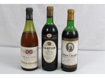 Trio Of Vintage French Wines