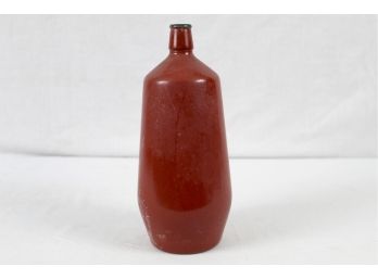 Vintage J.M. Da Fonseca Portugal Rust Brown Painted Glass Wine Bottle