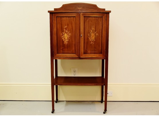 Baker Furniture Inlay Mahogany Butlers Cabinet 25 X 14 X 48