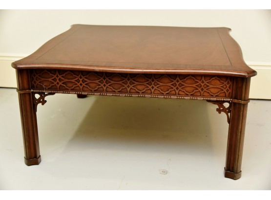 Gorgeous Mahogany Baker Furniture Detailed Coffee Table 38 X 38 X 18