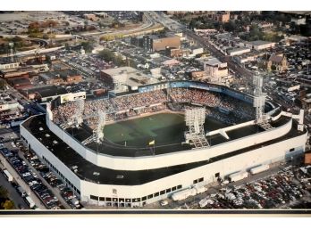 Areal View Photograph Of Comerica Park Framed 24 X 19