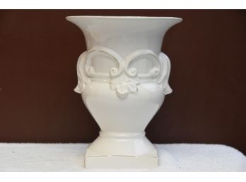 White Flair Top Ceramic Urn