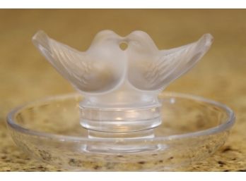 Lalique Crystal Love Birds Jewelry Dish