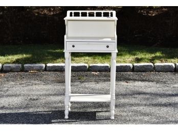 White Painted Wooded Side Table 17.5 X 12 X 36