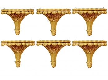 Three Pair Of Gold Leaf Painted Wall Sconces