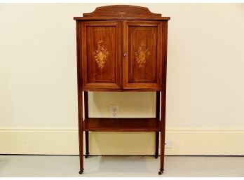 Baker Furniture Inlay Mahogany Butlers Cabinet 25 X 14 X 48