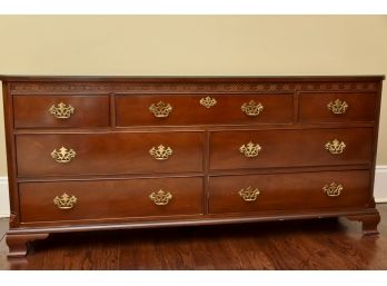 Baker Furniture Mahogany Chippendale Style Long Dresser  71.5 X 18.5 X 32.5