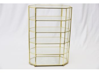 Vintage Five Shelf Brass Frame Display Shelf