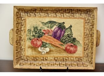 Fruit Painted Wooden Serving Tray 21 X 16