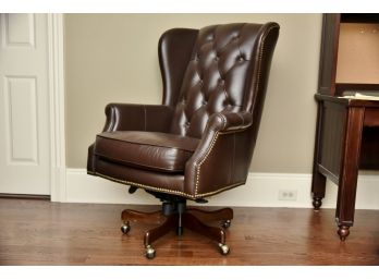 Nailhead Leather Office Chair By Hooker Furniture 32 X 36 X 45 (Chair 1)