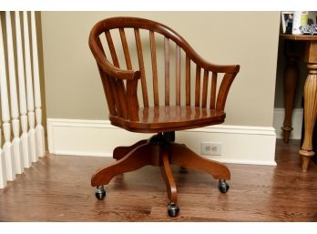 Solid Wood Rolling Desk Chair 23  X 23 X 33