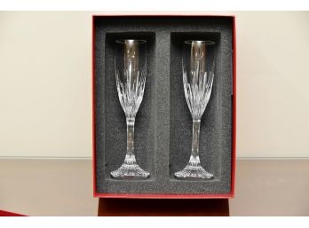 Amazing Pair Of Baccarat Crystal Champagne Toasting Flutes