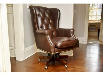 Nailhead Leather Office Chair By Hooker Furniture 32 X 36 X 45 (Chair 2)