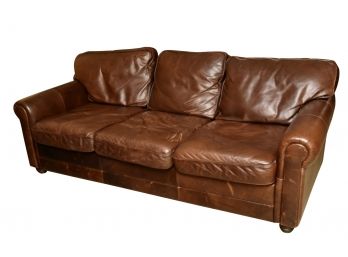 Distressed Leather Sofa 87 X 40 X 32