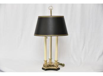 Fredrick Cooper 3 Light Brass Tole Shade Table Lamp