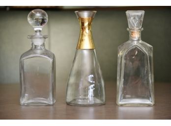 Trio Of Glass Decanters