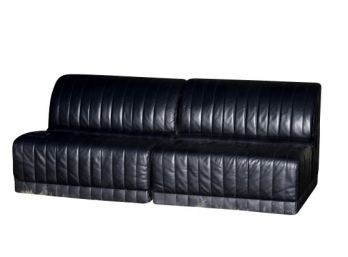 MCM Roche Bobois Black Waterfall Two Piece Sofa (Each Piece 37'L X 37'W X 38'H)