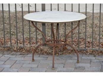 Drexal Marble Top Outdoor Table 4 - 36'D X 28'H