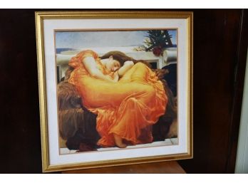 Flaming June By Sir Frederic Leighton Framed Print  35' X 35'