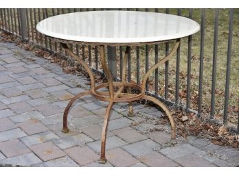 Drexal Marble Top Outdoor Table 4 - 36'D X 28'H